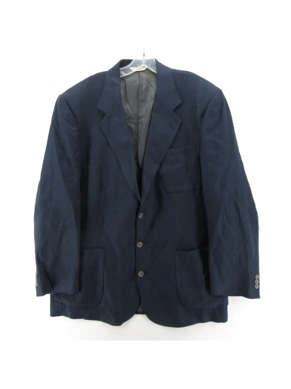 VINTAGE Eddie Bauer Sport Coat 44 Tall Navy AKA Blazer Linen USA Made